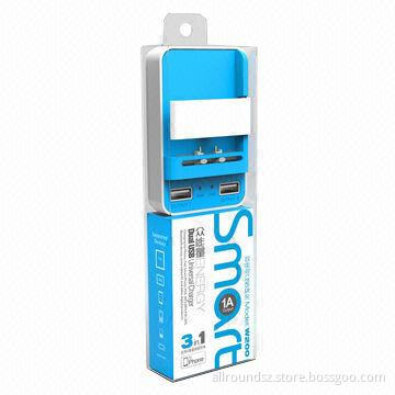 Mobile Phone Charger with 3 Functions, 1A Output